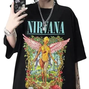 [SALE OFF 50%] Vintage Band T-Shirt In Utero Nirvana Tour 90s Shirt Kurt Cobain Oversized Music Rock Festival Clothing T-Shirt Cotton Menswear