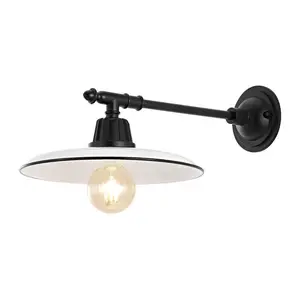 JONATHAN Y Bonner Farmhouse Industrial Indoor/Outdoor Iron LED Victorian Arm Outdoor Sconce; for Living Room, Bedroom, Kitchen, Office