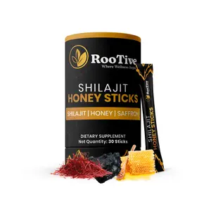 Rootive Pure Himalayan Shilajit Honey Sticks with Saffron - 400mg Shilajit for Men - 30 Sticks per Box - Premium Natural Energy and Vitality Supplement - Enhance Wellness with Ayurvedic Ingredients
