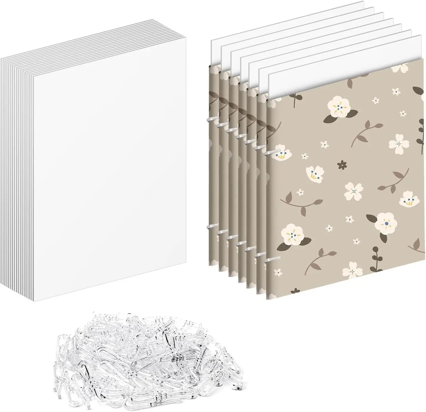 8.5 x 11 Inch Thickened Fabric Organizer Boards and Clear U-Shape Plastic Alligator Clips for Folding, Storing, and Straightening Fabric and Cloth – Comic Book Style Backing Boards (30)