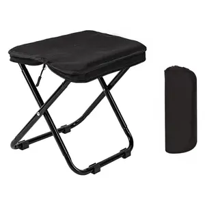 Portable Camping Stool, Small Folding Stool for Adults, Ultralight Black Camping Stools, Mini Lightweight Backpacking Slacker Chair for Outdoor Camping Hiking Fishing Traveling Picnic
