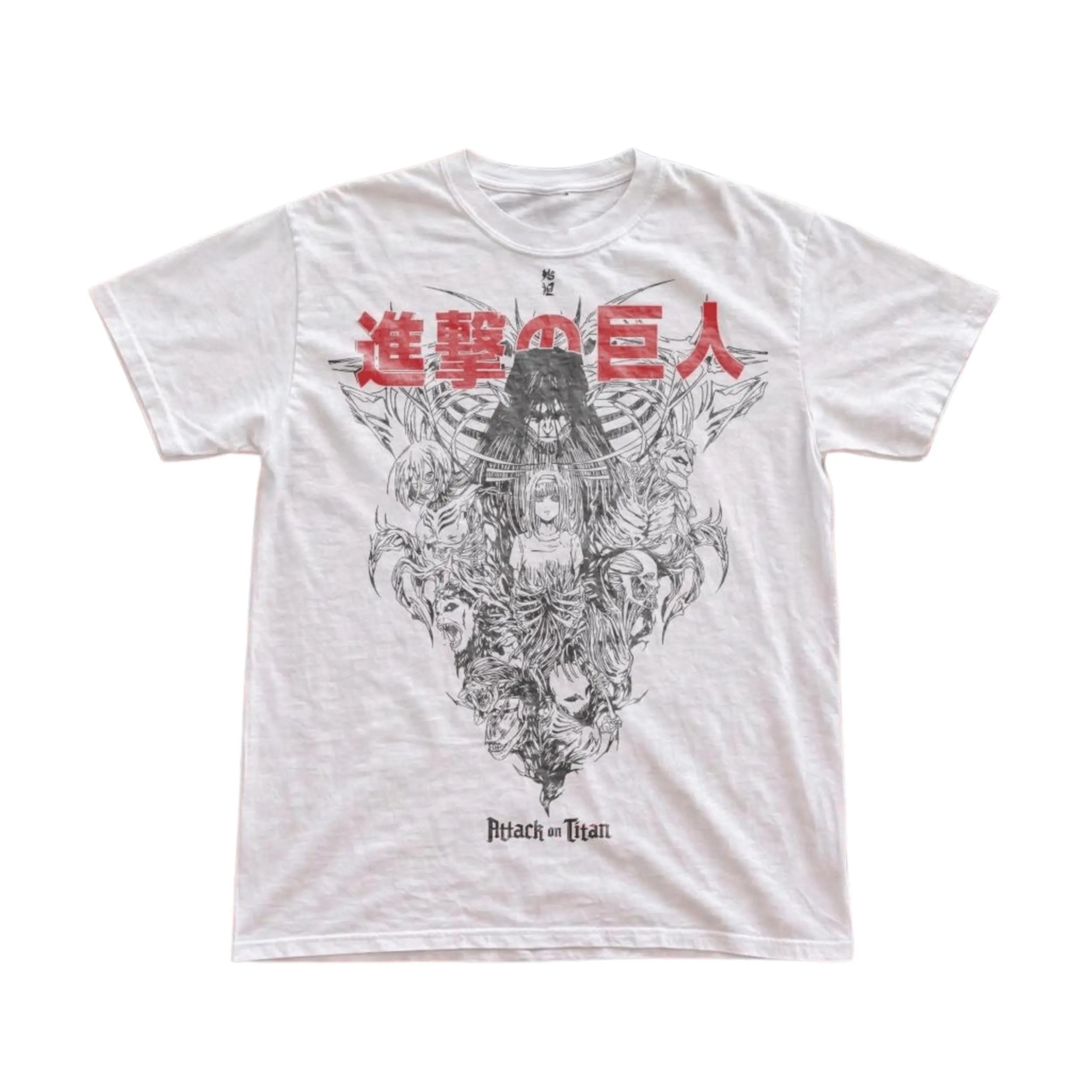 Men's and Women's T-Shirt, Vintage Founding Titan & Ymir Graphic Tee, Attack on Titan T-Shirt, Unisex Gift Manga Anime Shirt, Gothic Grunge Y2K Emo Scene Amity Affliction Style Clothes Menswear Womenswear Streetwear