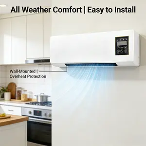 Perfect For Home & Office! 1400W Wall Fan Natural Airflow & Fast Heating