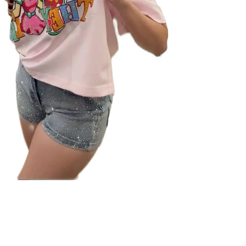 Oversized Rhinestone-Embellished Shirt