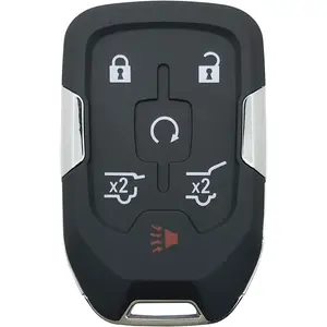 Replacement key fob cover case fit for Chevy Suburban Tahoe 2015 2016 2017 2018 2019 GMC Mustang keyless entry smart remote key fob shell (black)