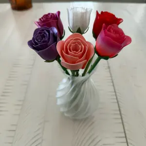Forever Rose - Birthstone Colors - Bouquet Roses Perfect for Valentines 3D Printed Decorative Flower Decor  Plants Plastic Room