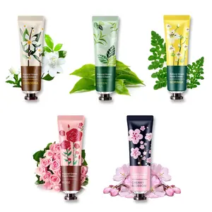 Botanical Fragrance Hand Cream 5 Pack for Chapped and Work Hands - Moisturizing Mini Hand Lotion, 30ml Nail Size Travel Gift Set for Men & Women