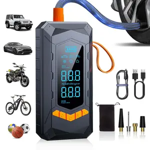 【Corded & Cordless】4IN1 Portable Tire Inflator, 8000mAh Car Air Compressor, 180PSI Emergency Air Pump, DC 12V Power Cord, Car Repair Tools, Rechargeable, Motorcycle & Bicycle, Summer Gift, Father's Day Gifts