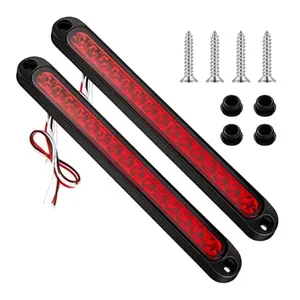 Nilight 2PCS 16Inch 11 LED Red Trailer Light Bar for Parking Stop Turn Signals Tail Brake DOT Compliant IP65 Waterproof Truck ID Marker