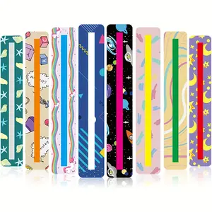 8pcs Reading Ruler Set, Dyslexia Guided Reading Strip, Colorful Highlighting Rule, Tracking Tool for Beginners & Students