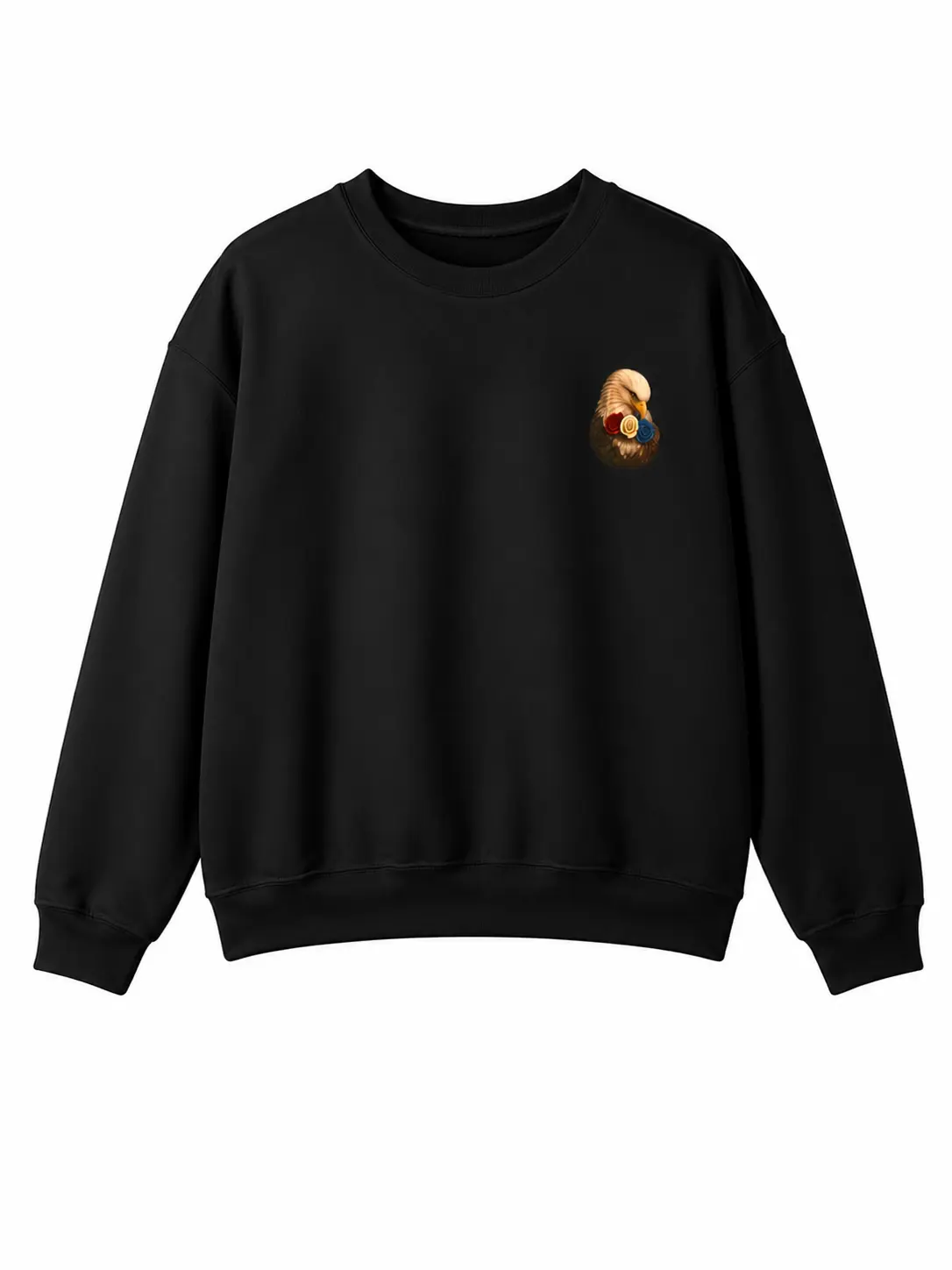 Men's Casual Classic Fleece Long Sleeve US Eagle Vintage Graphic Crewneck Sweatshirt - Menswear Unisex Fit Born Free Cotton Spandex-Yarn Knit Top with Ribbed Details, Round Neck, Soft Apparel, Polyester