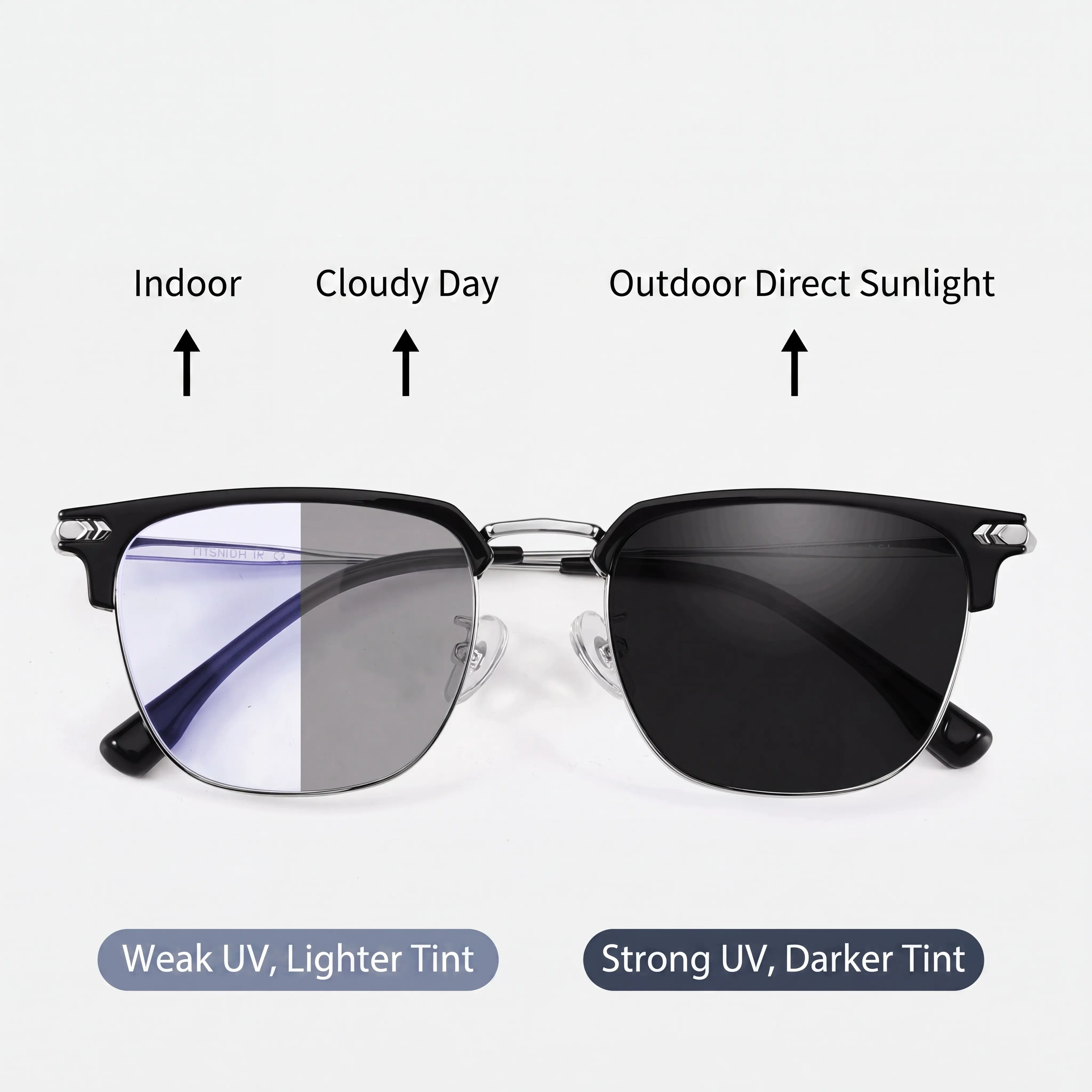 Rectangular Photochromic Sunglasses for Men and Women, Retro Polarized Lenses with UV400 Protection for Driving and Outdoor Wear, Sunglasses For Women