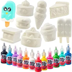 Jumbo Cute Critters Squishies (8 Unique Garden Animals) White Kawaii Scented Slow Rising Squishy Toys, Paint, Decorate, Scented Stress Relief Craft, Kids Classroom, Birthday Party Activity Gift(4"-6")