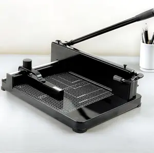 12"Heavy Duty Guillotine Paper Cutter, 400 Sheet Capacity Paper Cutter for A4 Paper, Steel Construction Stack Paper Trimmerr for Office, School, Picture Shop and Home, Black