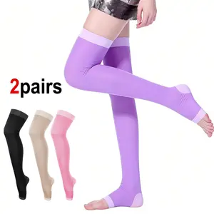 2 Pairs Over Knee Thigh Socks Knee-High Stocking Women Boot Sock Leg Warmer High Socks for Daily Wear Everyday