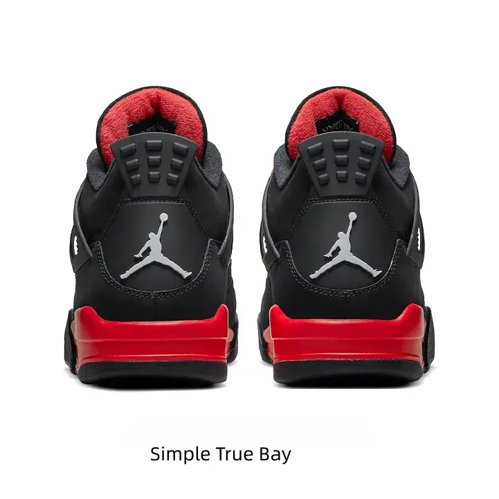 Men Black Red Suede Mid Top Retro Basketball Sneakers, Black Nubuck Leather Breathable Mesh Red Accent Air Cushion Kicks, American Street Hip Hop Trend Athletic Shoes, Vintage Style Men Daily Outfit Casual Footwear