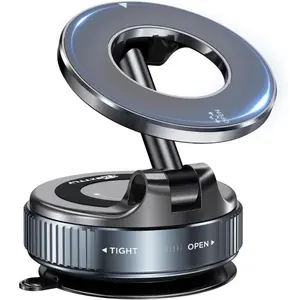 Latest Nano Gel Suction Cup Vacuum Magnetic Phone Holder Car Phone Mount 360° [Strong Adhesion] Magsafe Car Mount Phone Holder, suitable for iPhone and Android car accessories, Phone Holders For Your Car Magnetic, black