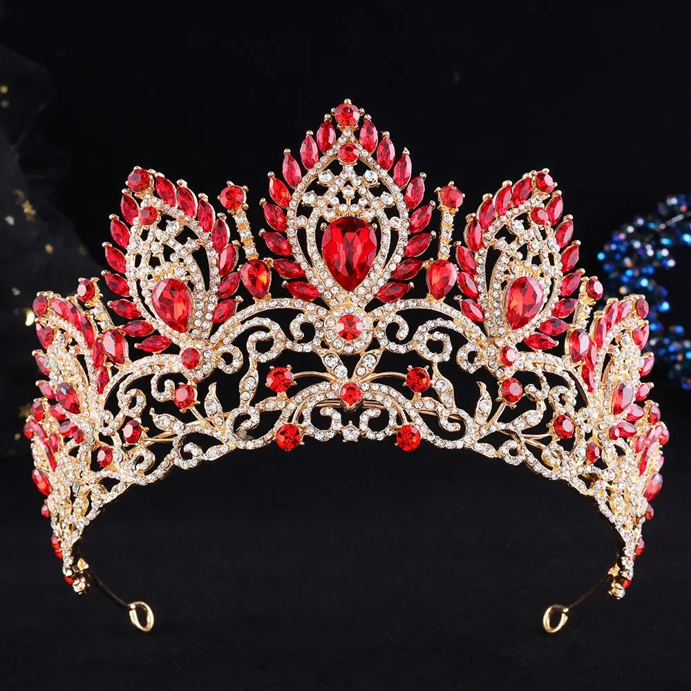 Royal Queen Rhinestone Crown Big Diadem Tiara Crowns for Women Bridal Wedding Party Crown Hair Dress Jewelry Accessories