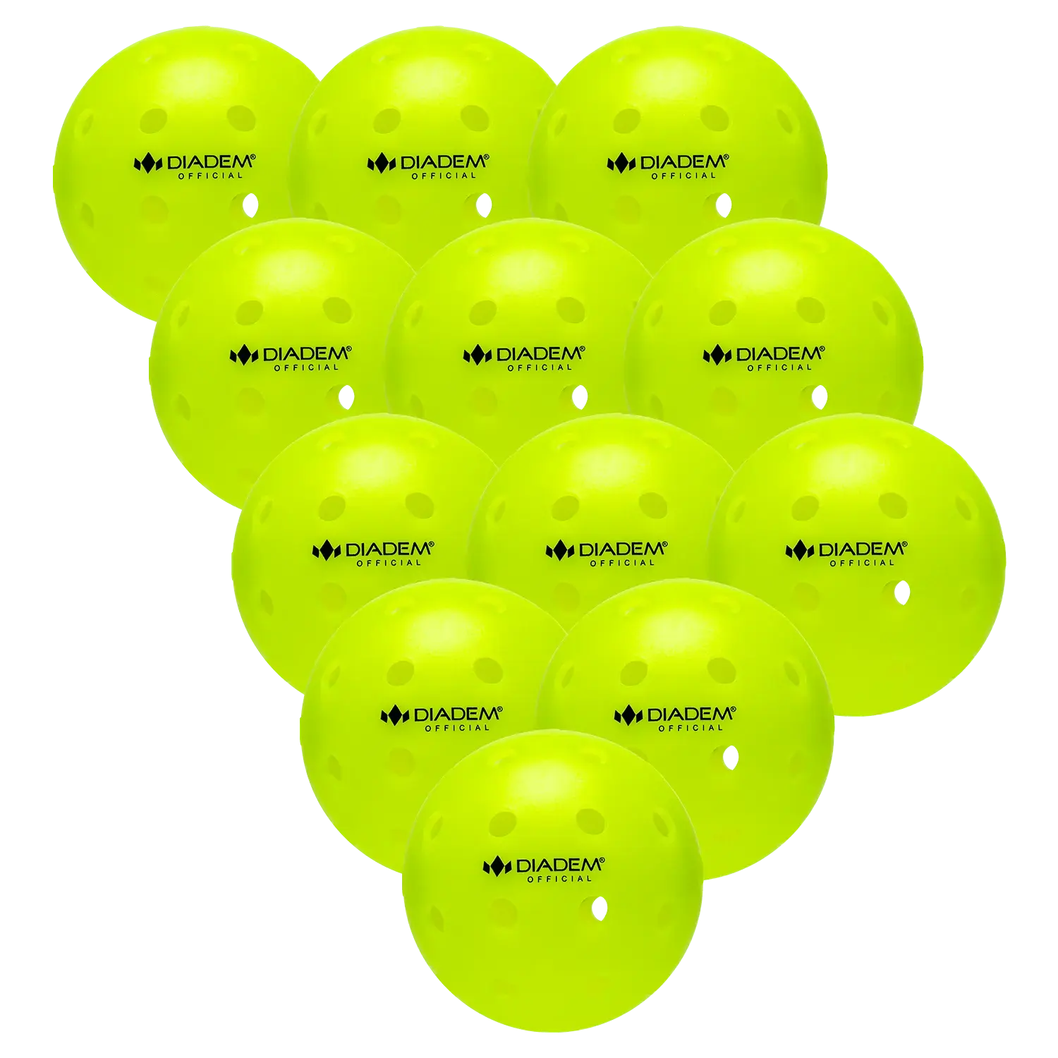Diadem USAPA Tournament Approved Outdoor Pickleballs, Fast-Speed Seamless Design with 40 Holes, Made from Long-Lasting Durable Plastic