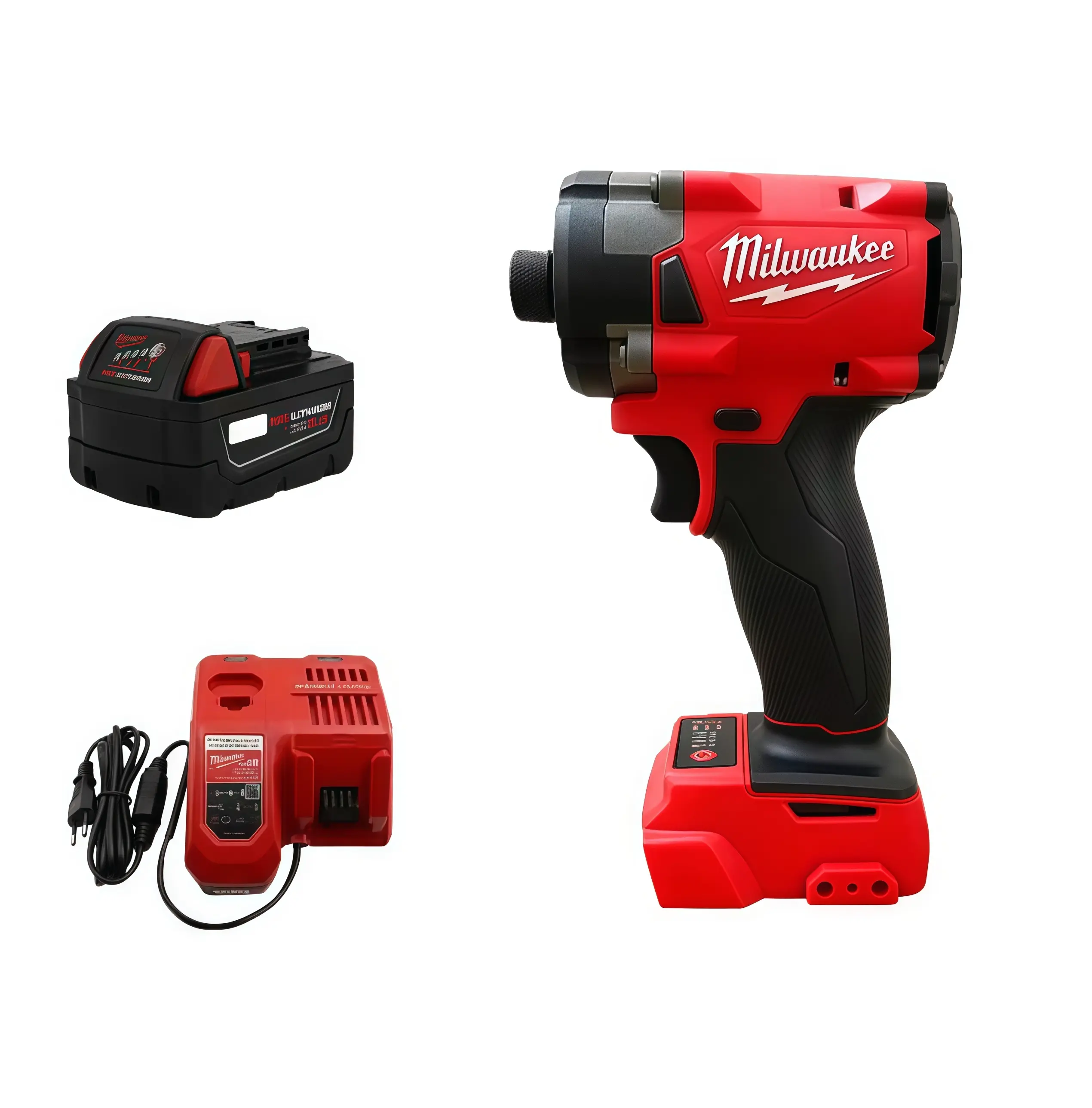 Milwaukee 18V Brushless Cordless Impact Driver Kit, Comes With One Battery Pack And One Matching Charger, Applied For Screw Tightening And Part Assembly, Ergonomic Anti-slip Grip For Professional Mechanics And Home Renovation Workers