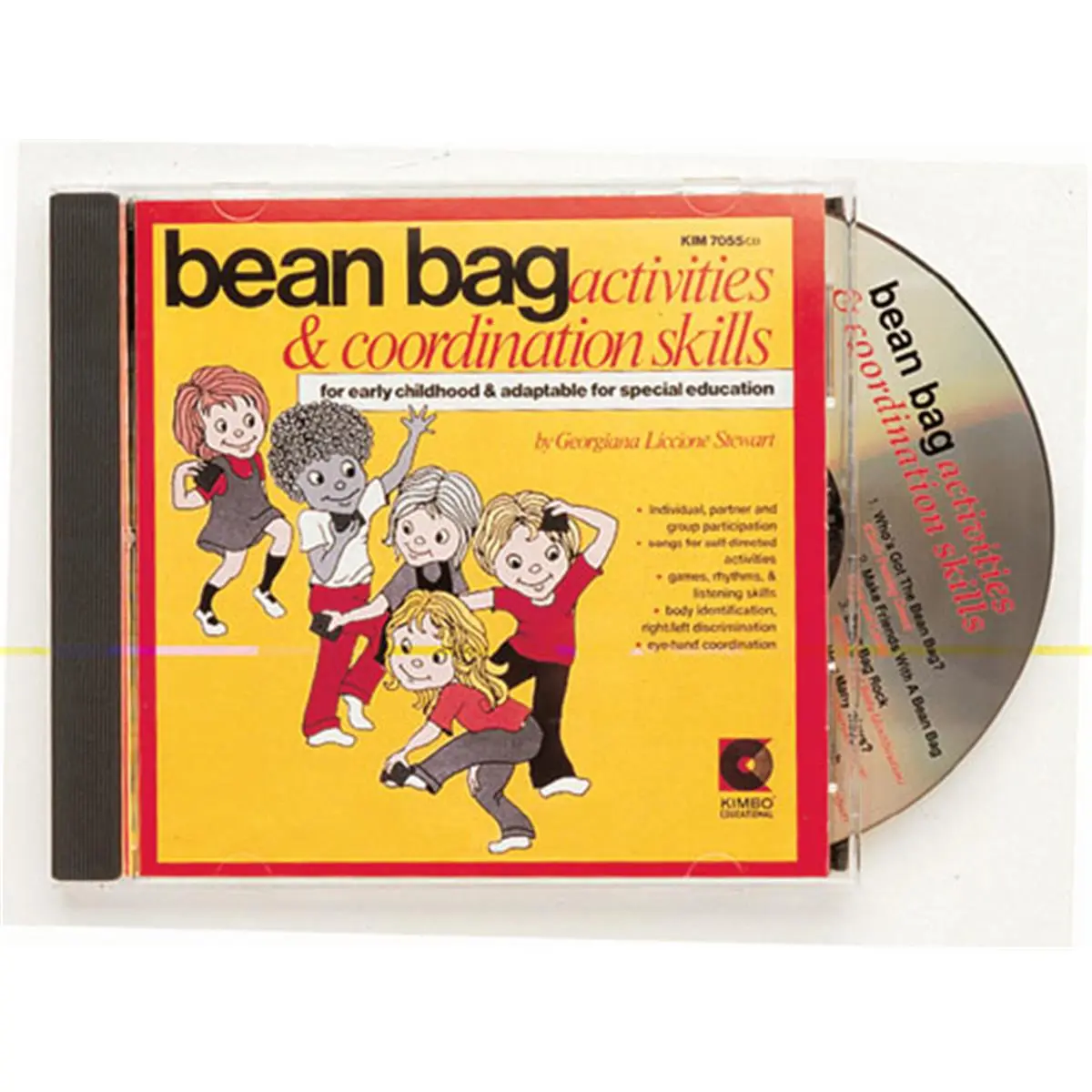 Kimbo Educational Dog Bean Bag Activity CD - Ages 3-8, Music & English-Focused, Supports Child Development, Builds Gross Motor Skills, Enhances Directionality & Right/Left Discrimination, Lyric & Instruction-Guided