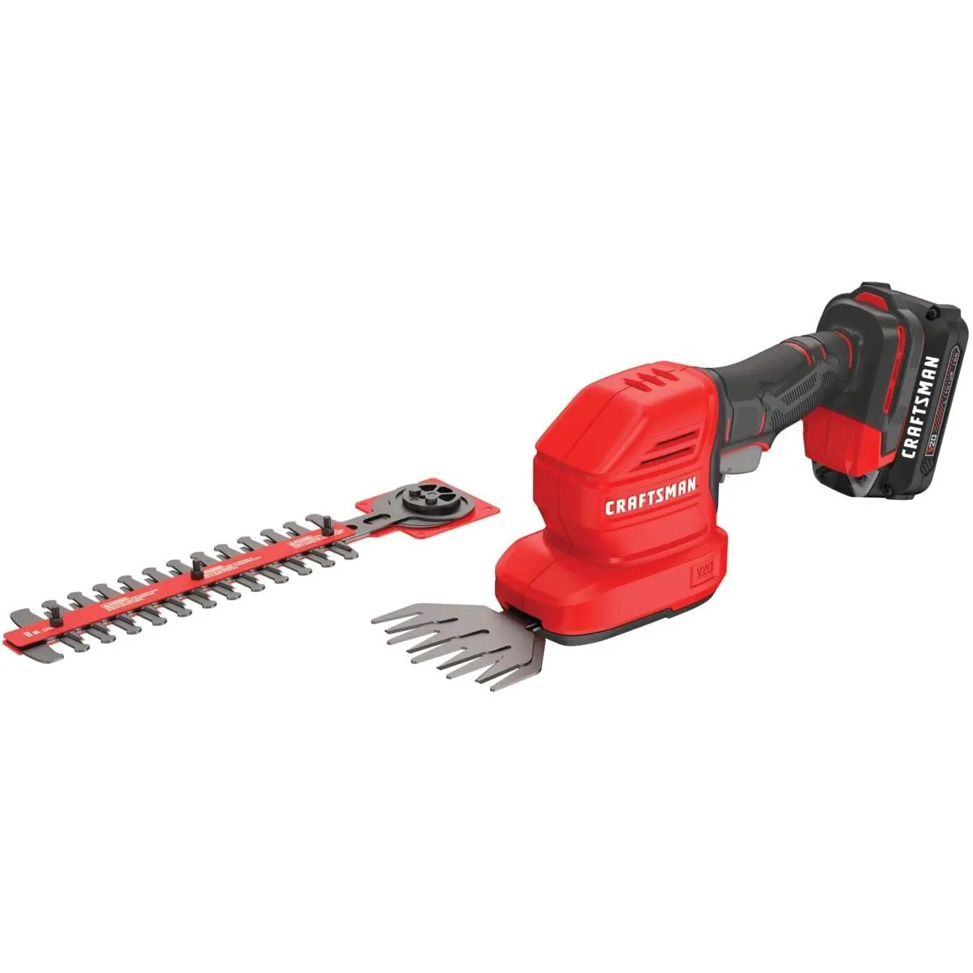 V20 Equipment and Tools Grass Trimmer & Mini Hedge Trimmer Kit CMCSS800C1 with Batteries, Shrubber Blade, Designed for Quick Recharging, Tool-Free Blade Change, Versatile Usage