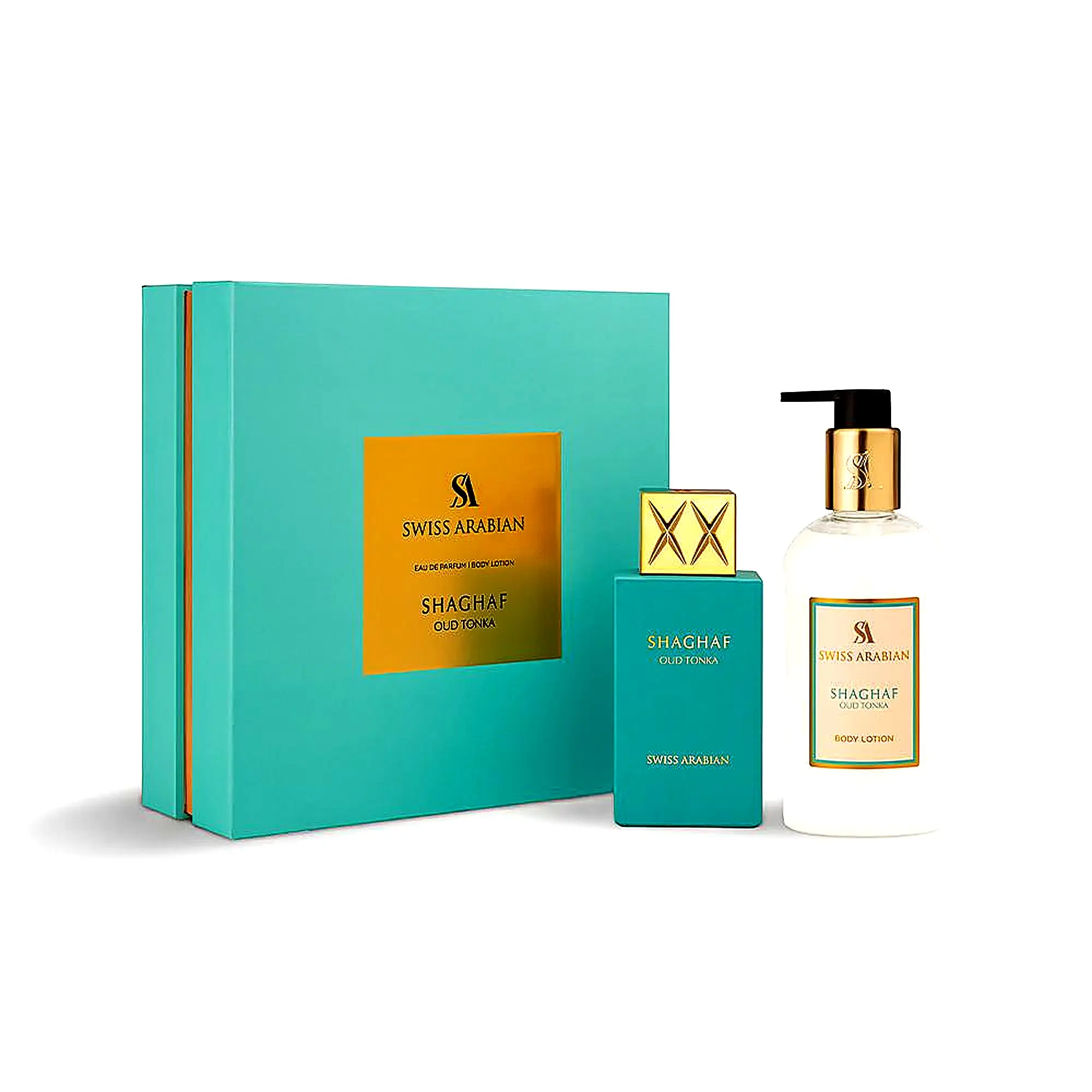 Swiss Arabian Shaghaf Oud Tonka EDP and Lotion Gift Set Perfume