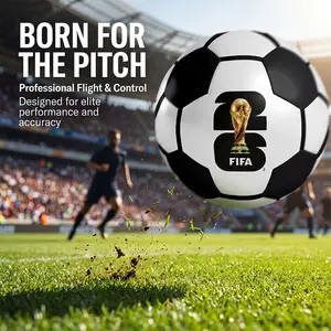 2026 FIFA World Cup Official Licensed Soccer Ball, Premium Match Football, Durable PU Surface, Classic Black & White Design, Training & Game Ball for Kids Teens Adults, FIFA Fan Gift & Sports Collection