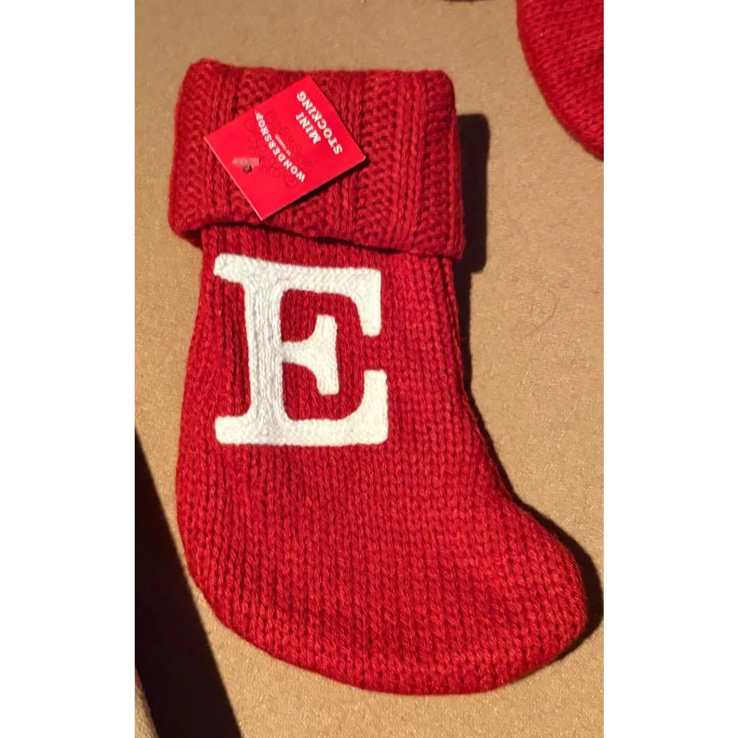 Wondershop Mini Knit Christmas Stocking – Letter E
