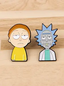 2pcs/set Classic Cartoon Movie Character Enamel Pins , Punk Vintage Style Badges, Unisex Accessories for Backpacks and Clothes, Perfect Gift