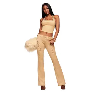 XENIA SUEDE PANT - TAN
