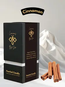 Luminous By Sola  Cinnamon Scented Pearled Candle Classic White Eco Friendly Home Decor Ornaments Vegan Hypoallergenic Reusable Aroma Perfume Fragrance Set Decoration