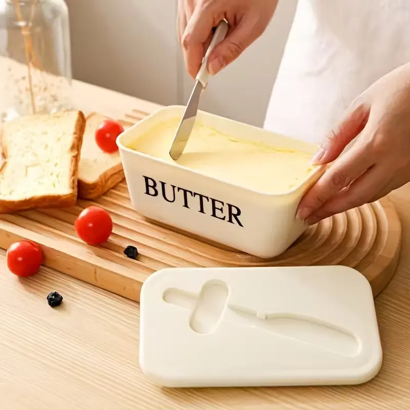 Butter Box Food Snack Storage Container, Refrigerator Organizer, Kitchen Essentials, Food Preservation, Durable & Airtight Lid Design, Perfect for Butter & Condiments, Preserving Containers, Sealable Container