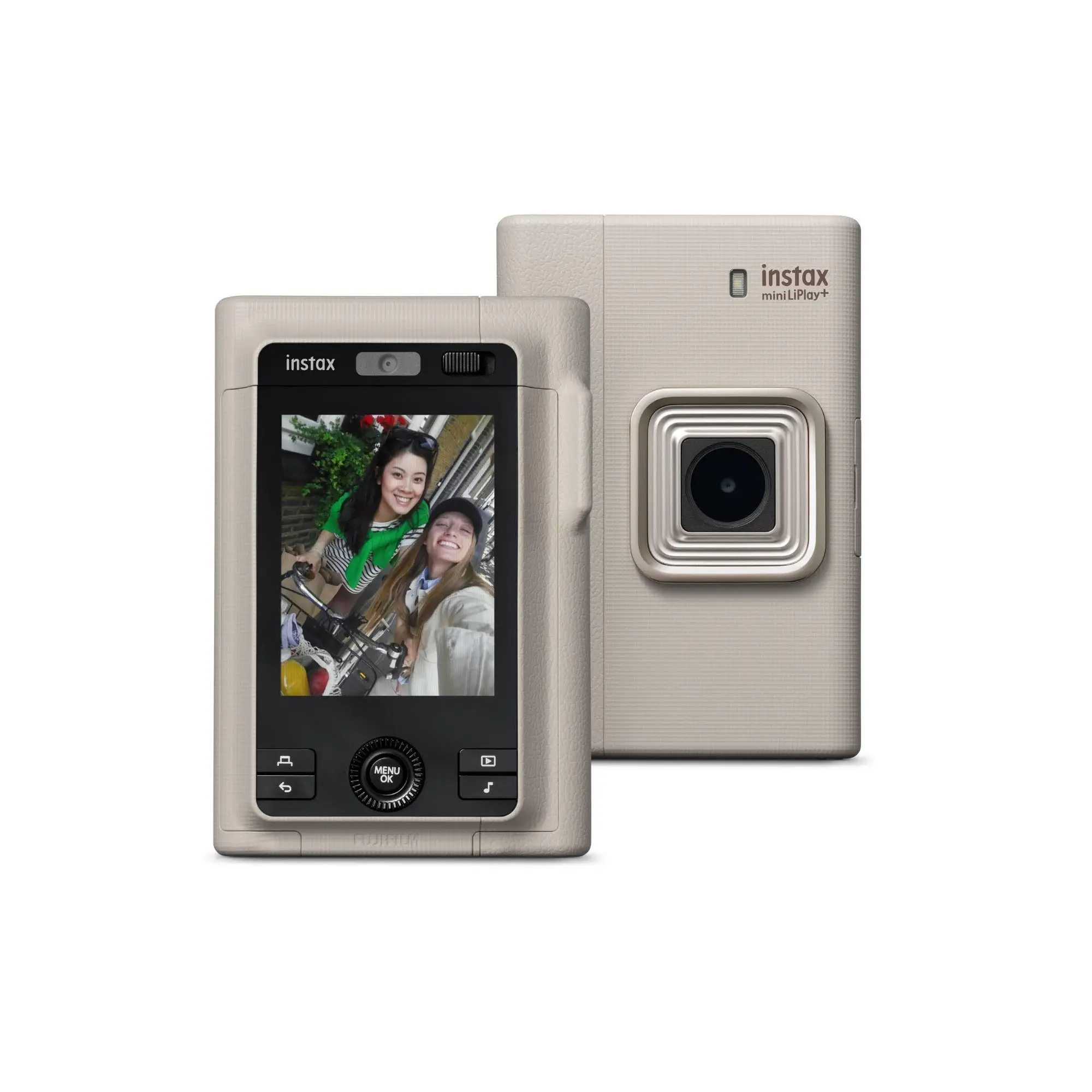 Fujifilm Instax Mini LiPlay+ Hybrid Instant Camera and Smartphone Printer (Sand Beige)
