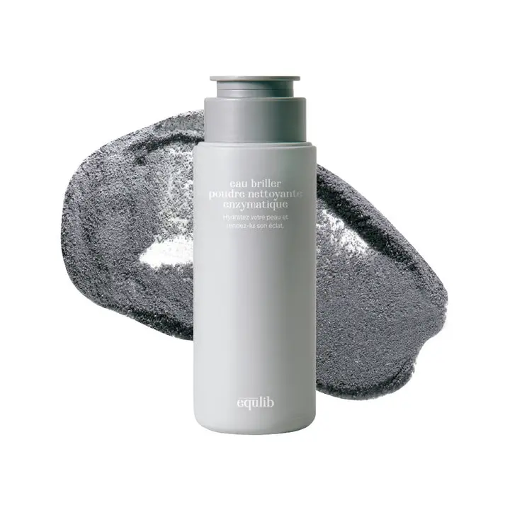 EQULIB Eau Briller Enzyme Clay Powder Wash - Korean 3-in-1 Facial Cleanser, Pore Mask & Gentle Exfoliator with Charcoal & Hyaluronic Acid, Daily Moisture Care for Smooth Glowing Skin