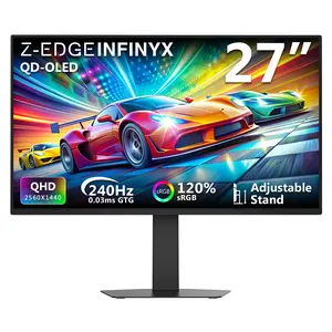 Z-Edge 27 inch OLED Gaming Monitor, 2K QHD 240Hz Monitor, 0.03ms GTG Computer Monitor, 1500000:1 Contrast Ratio, 120% sRGB, 1.07B Colors, X27 Frameless Bezel, Height Adjustable, DPx2, HDMI x2 outdoorfun