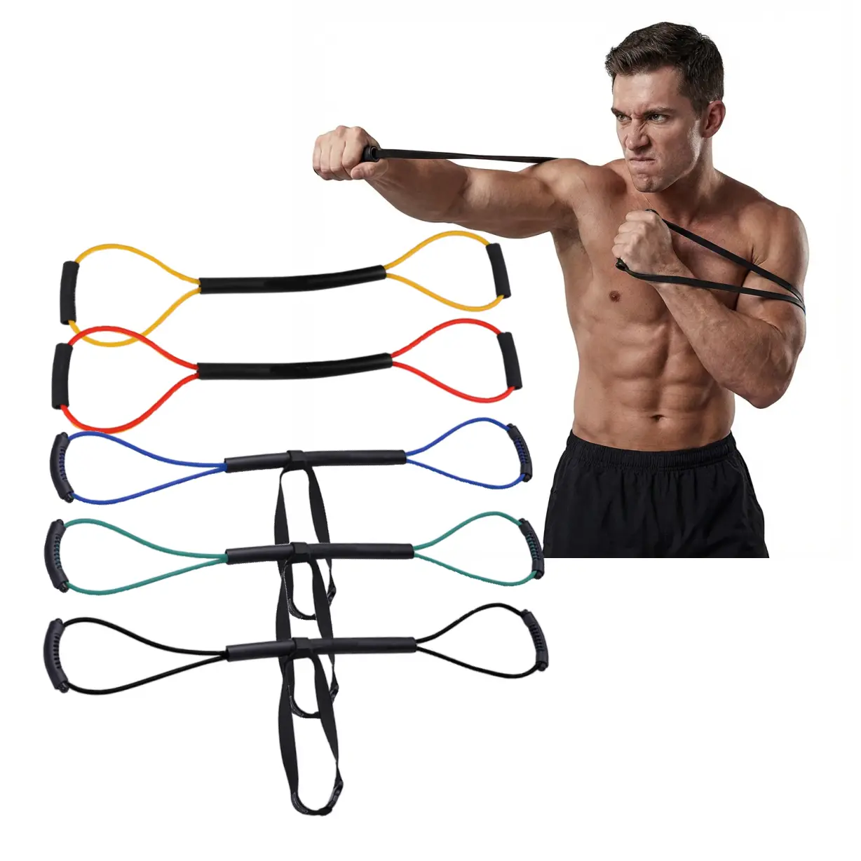 Boxing Resistance Band, Boxing Band for Boxing Kickboxing Gym Workout Home Training with Varied Resistance Levels - Boxing Equipment