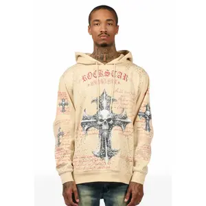 Bowman Beige/Multi Rhinestone Hoodie