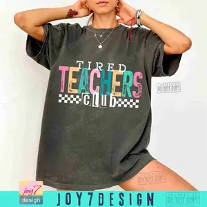 Tired Teachers Club Shirt, Retro Teacher Sweatshirt, First day of School Funny Teacher TShirt, Teachers department Teaching