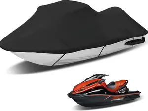 Waterproof Motorboat Cover UV Resistant Snow Protection 420D Heavy Duty with 2 Air Vents Easy Install Adjustable Straps Storage Bag Durable All Weather Defense for Inflatable Paddle Board