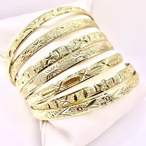 Bangles Bracelet Yellow Gold Filled Ladies Bracelets  Oro Laminado pulsera