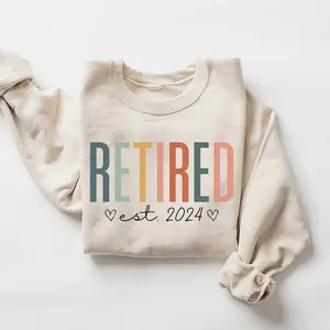 (Sale Off Up To 50%) Personalized Retirement Sweatshirt: Custom Name, Retired & Loving It, Retirenment Gift Shirt, Retired Shirt, Full Color, For Men, For Women, Casual, Classic Fashion, Tee Print