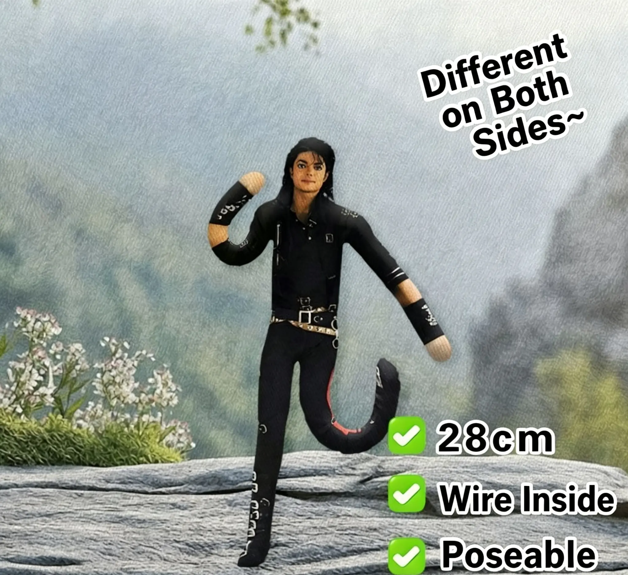 Michael Jackson Doll - MJ Doll with Poseable Joints, Collectible Abstract Humanoid Figurine, Home Decor Toy, Role Play Collectors' Gift