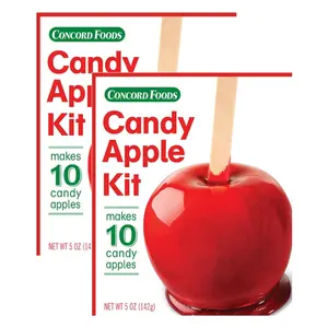Concord Foods Candy Apple Kit 2 pack – Classic Red Candy Apples for Family Treats, Carnivals, Fairs, and Fundraisers – Each Kit Includes Candy Apple Mix and 10 Sticks – Easy, Fun, and Delicious – 5 oz Box