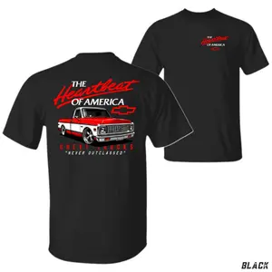 🚘 Heartbeat of America Chevy Trucks T-Shirt| Vintage Red C10 Pickup Graphic Tee| Classic American Truck Legacy Shirt for Car Guys & Enthusiasts Streetwear Unisex Breathable Cotton