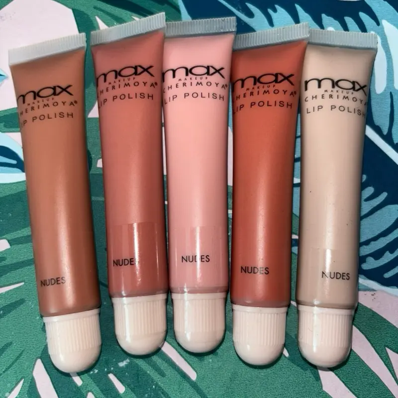 Cherimoya Lip Polish Ultra Shine Finish Sheer Clear Color Smooth Application Cruelty Free Nude Shades