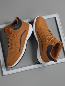 men's sporty lace up high top sneakers, casual comfortable breathable training shoes, fashionable sneakers for outdoor sports, valentine's day gift