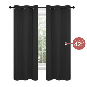 Plain Curtains 42W 2 Panels, Deconovo Solid Thermal Insulated Grommet Plain Curtains for Bedroom and Living Room