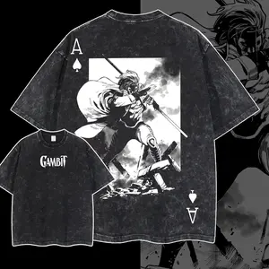 [Legacy Tee] Gambit V3 Double Printed T-Shirt – Oversized Acid Washed Lightweight Cotton Tee, Graphic Streetwear for Comic & Movie Fans, Boys Merch, Menswear, men gifts, outfits men, graphic tees