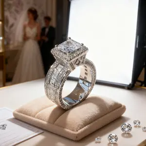 Wholesale Wish AliExpress Cross-Border Hot-Selling Silver Fashion Ring Engagement Jewelry Women's Ring